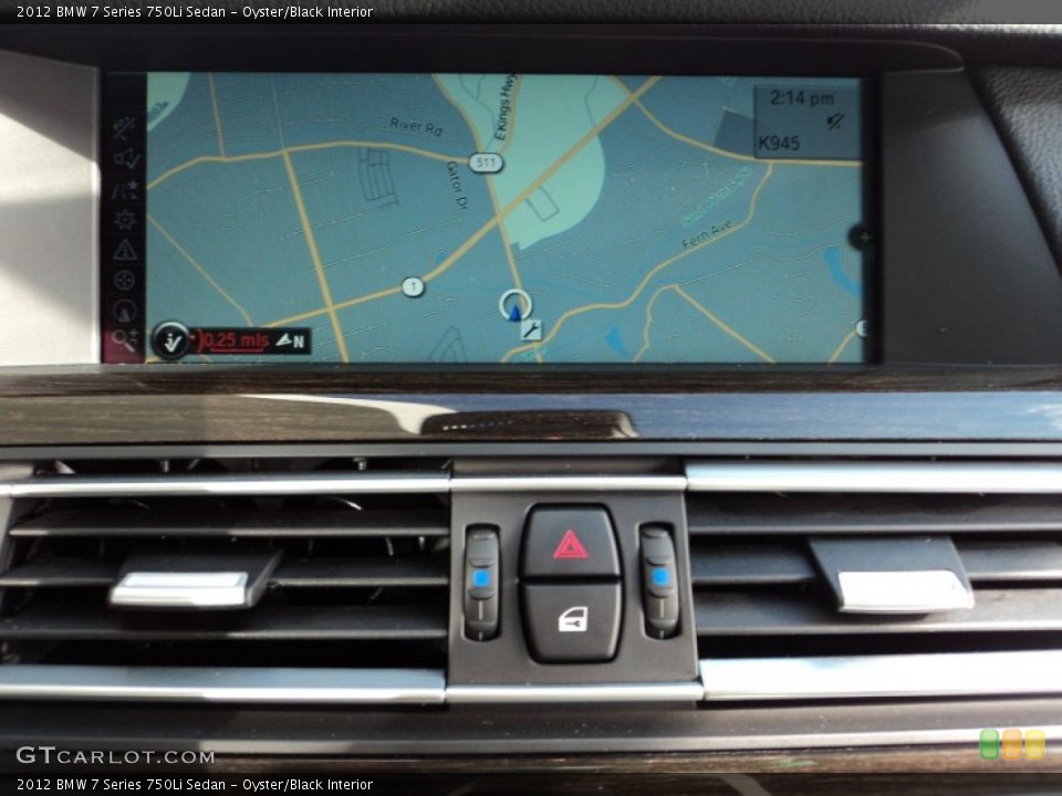 Oyster/Black Interior Navigation for the 2012 BMW 7 Series 750Li Sedan #57857351
