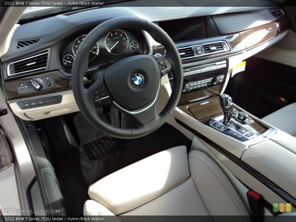 Oyster/Black Interior Dashboard for the 2012 BMW 7 Series 750Li Sedan #57857361