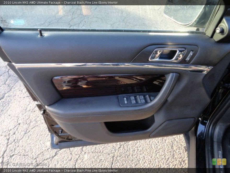 Charcoal Black/Fine Line Ebony Interior Door Panel for the 2010 Lincoln MKS AWD Ultimate Package #57864662