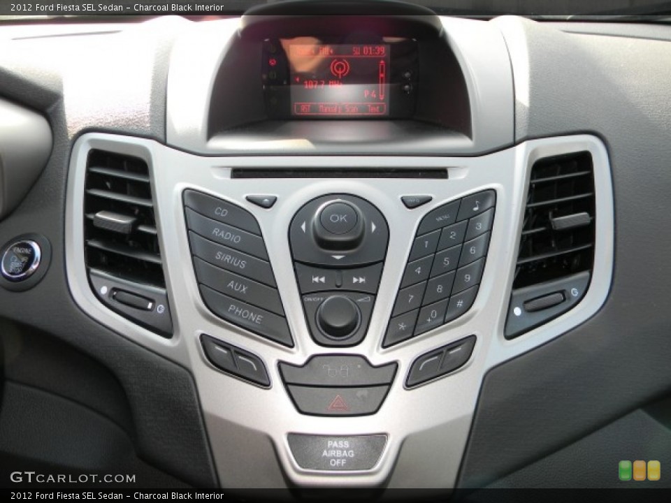 Charcoal Black Interior Controls for the 2012 Ford Fiesta SEL Sedan #57883654