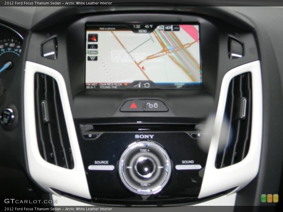 Arctic White Leather Interior Navigation for the 2012 Ford Focus Titanium Sedan #57883816