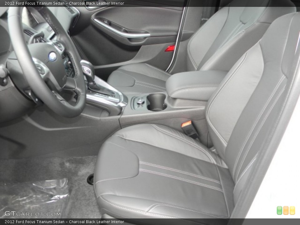 Charcoal Black Leather Interior Photo for the 2012 Ford Focus Titanium Sedan #57885187