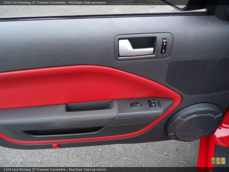 Red/Dark Charcoal Interior Door Panel for the 2006 Ford Mustang GT Premium Convertible #57885826