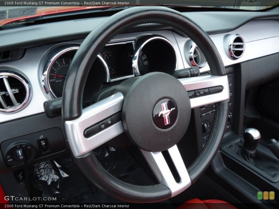 Red/Dark Charcoal Interior Steering Wheel for the 2006 Ford Mustang GT Premium Convertible #57885844