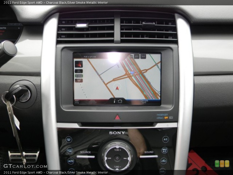 Charcoal Black/Silver Smoke Metallic Interior Navigation for the 2011 Ford Edge Sport AWD #57888007