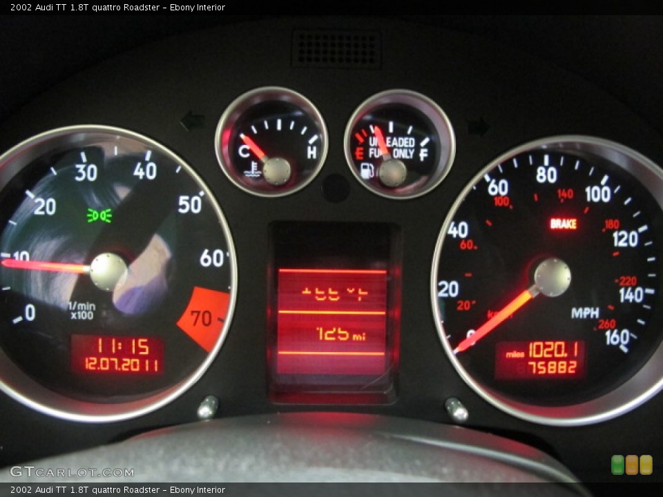 Ebony Interior Gauges for the 2002 Audi TT 1.8T quattro Roadster #57891517