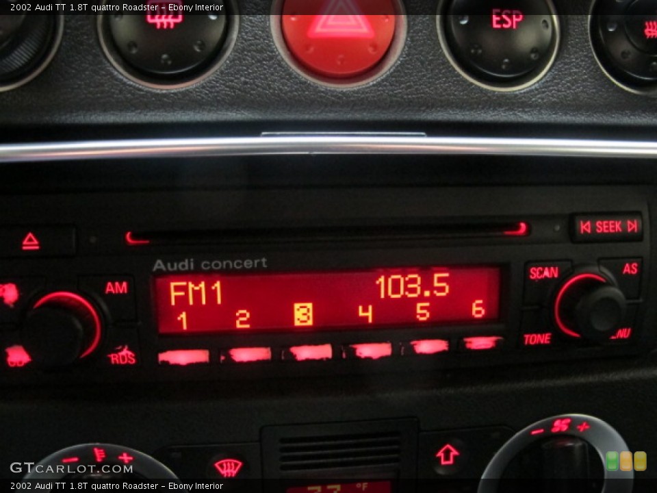 Ebony Interior Audio System for the 2002 Audi TT 1.8T quattro Roadster #57891553