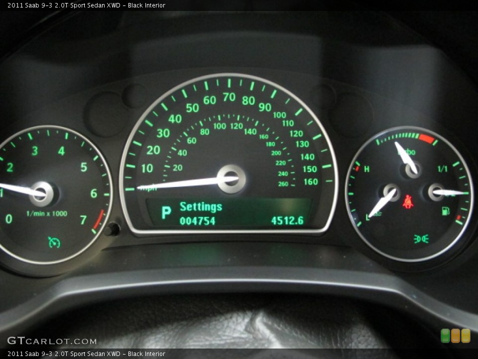 Black Interior Gauges for the 2011 Saab 9-3 2.0T Sport Sedan XWD #57893815