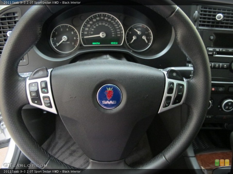 Black Interior Steering Wheel for the 2011 Saab 9-3 2.0T Sport Sedan XWD #57893878