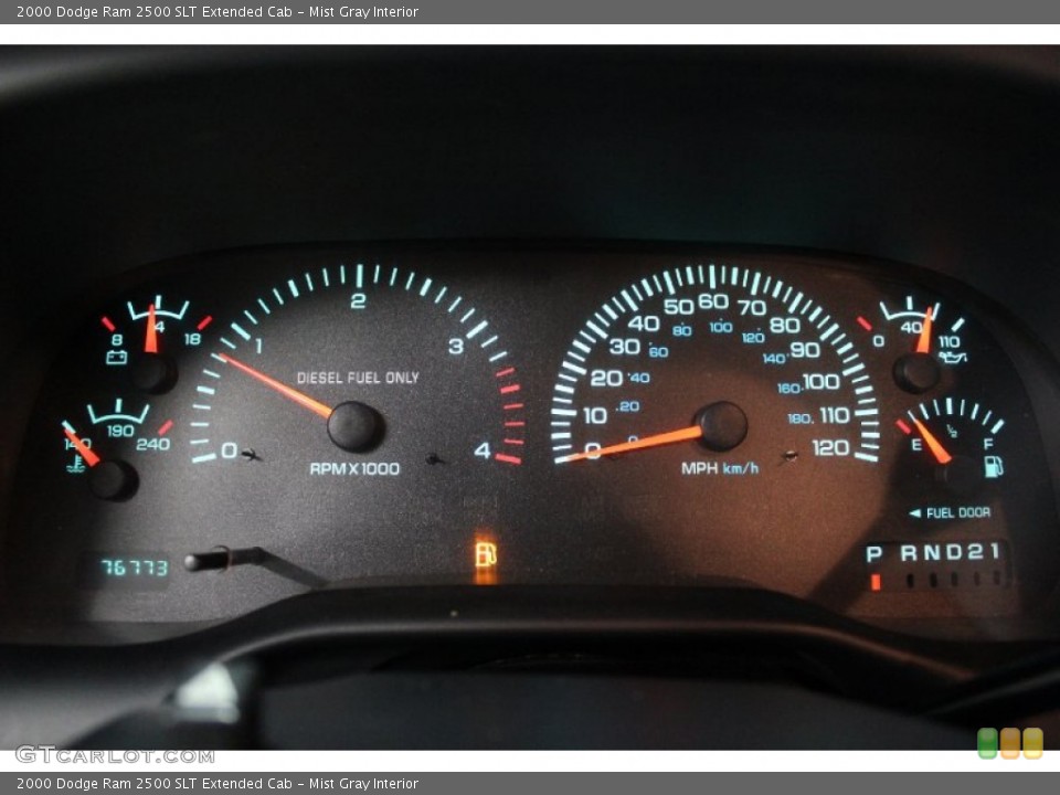 Mist Gray Interior Gauges for the 2000 Dodge Ram 2500 SLT Extended Cab #57903003