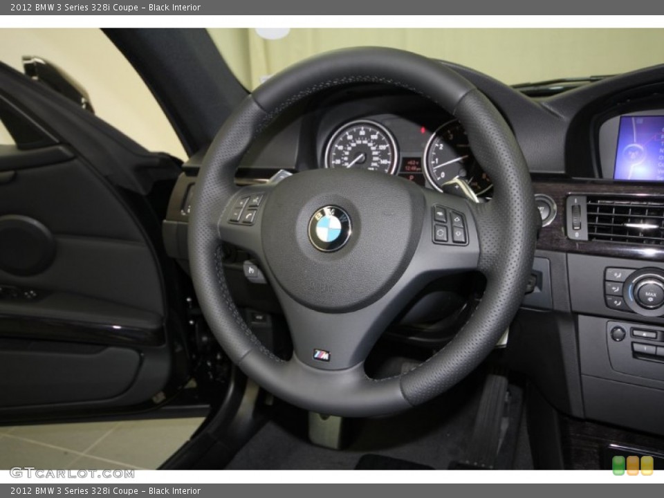 Black Interior Steering Wheel for the 2012 BMW 3 Series 328i Coupe #57938616