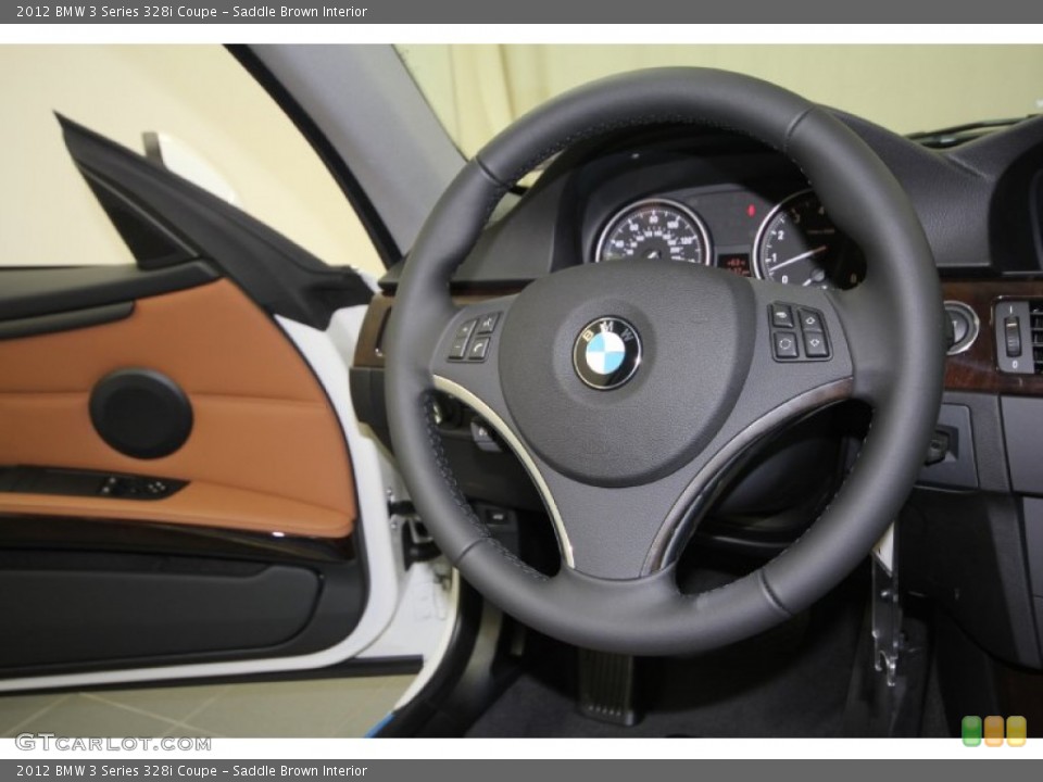 Saddle Brown Interior Steering Wheel for the 2012 BMW 3 Series 328i Coupe #57938841