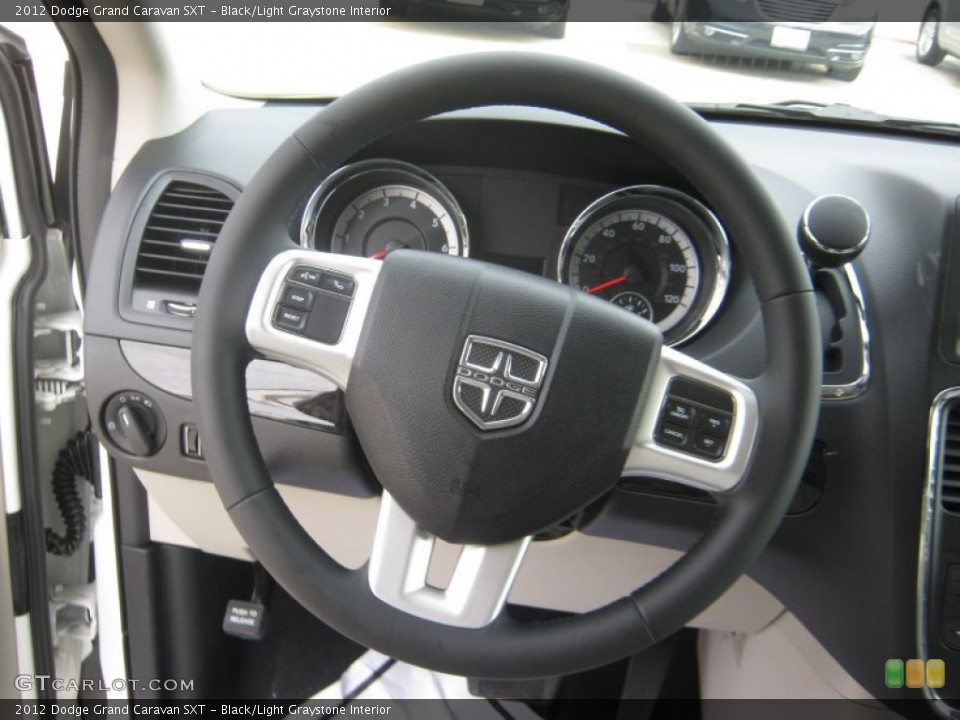 Black/Light Graystone Interior Steering Wheel for the 2012 Dodge Grand Caravan SXT #57944178