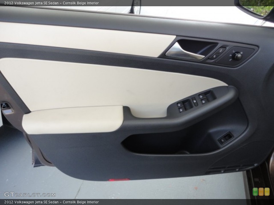 Cornsilk Beige Interior Door Panel for the 2012 Volkswagen Jetta SE Sedan #57952515