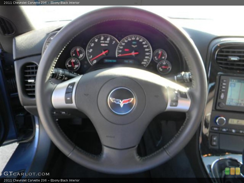 Ebony Black Interior Steering Wheel for the 2011 Chevrolet Corvette Z06 #57957298
