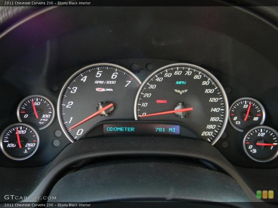Ebony Black Interior Gauges for the 2011 Chevrolet Corvette Z06 #57957307