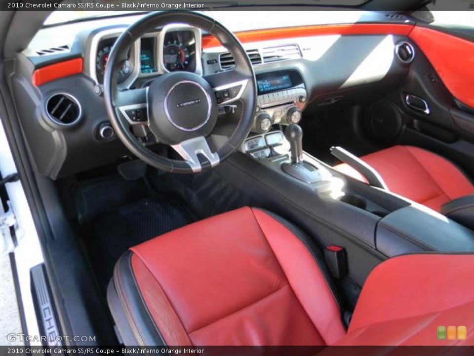 Black/Inferno Orange Interior Prime Interior for the 2010 Chevrolet Camaro SS/RS Coupe #57958818