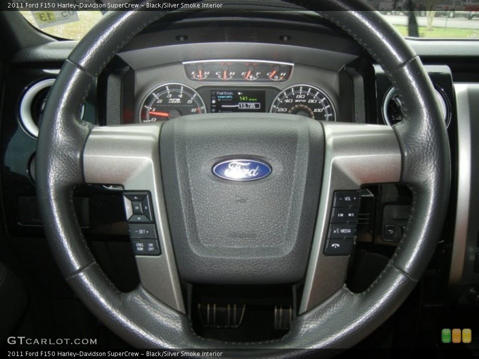 Black/Silver Smoke Interior Steering Wheel for the 2011 Ford F150 Harley-Davidson SuperCrew #57971159