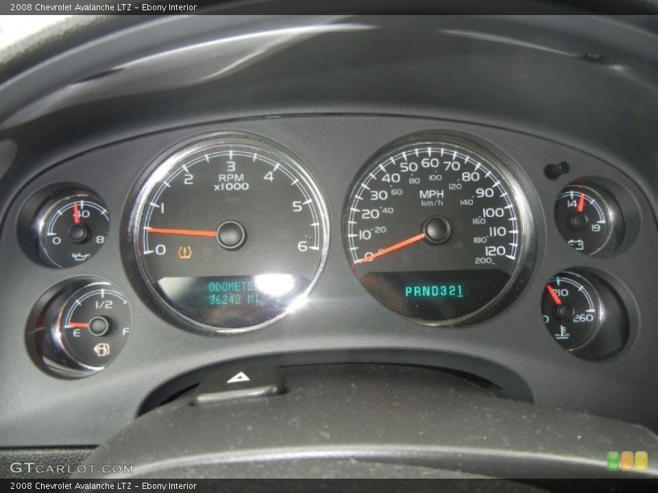 Ebony Interior Gauges for the 2008 Chevrolet Avalanche LTZ #57972461