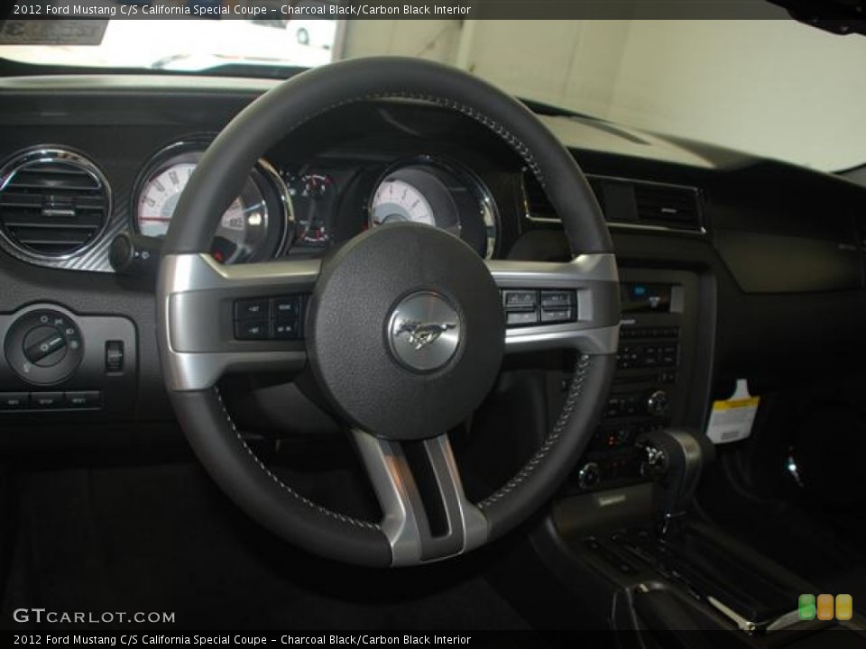 Charcoal Black/Carbon Black Interior Steering Wheel for the 2012 Ford Mustang C/S California Special Coupe #57977333