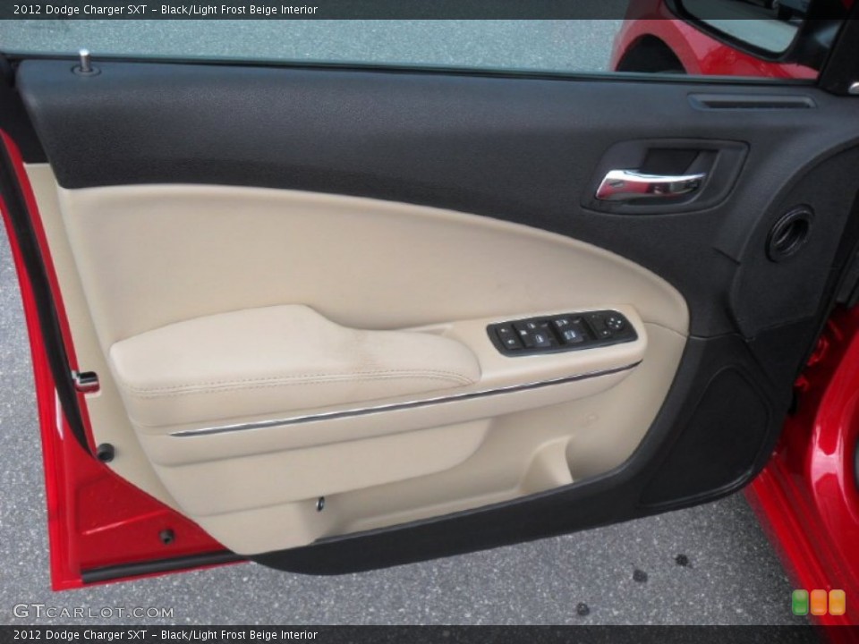 Black/Light Frost Beige Interior Door Panel for the 2012 Dodge Charger SXT #58008403