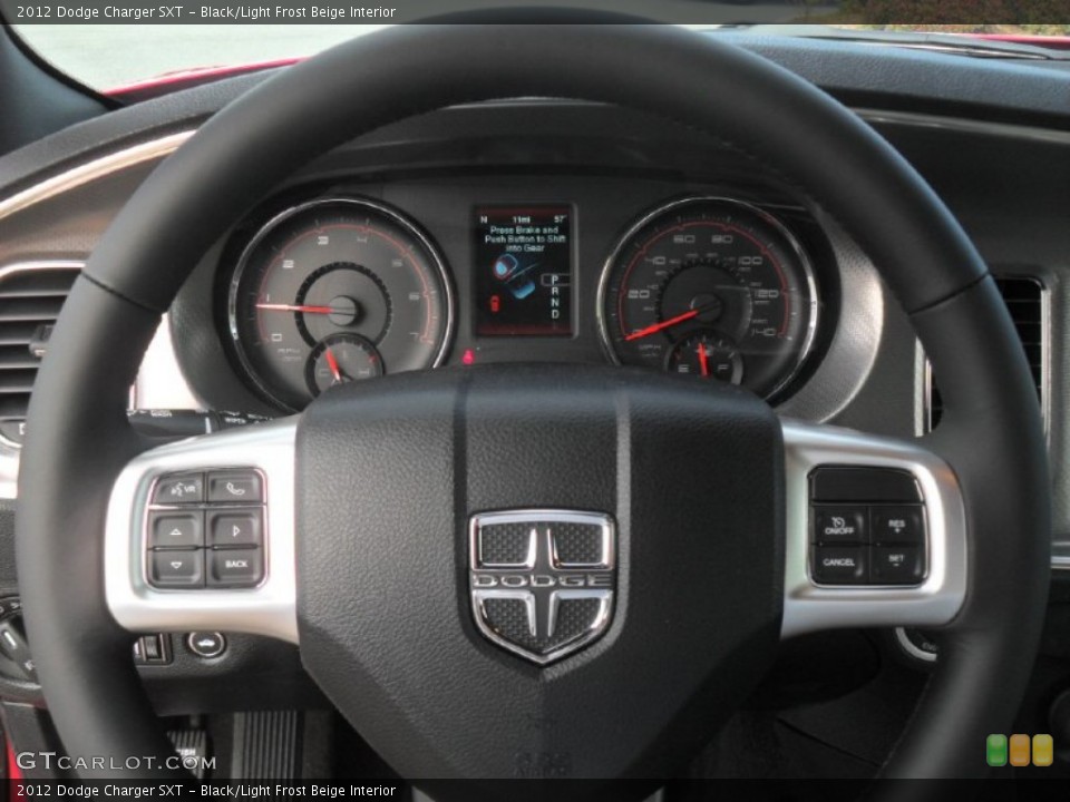 Black/Light Frost Beige Interior Steering Wheel for the 2012 Dodge Charger SXT #58008461