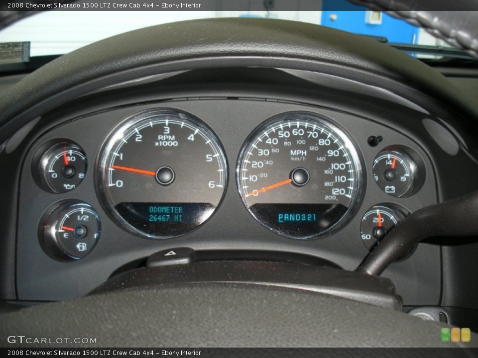 Ebony Interior Gauges for the 2008 Chevrolet Silverado 1500 LTZ Crew Cab 4x4 #58012880