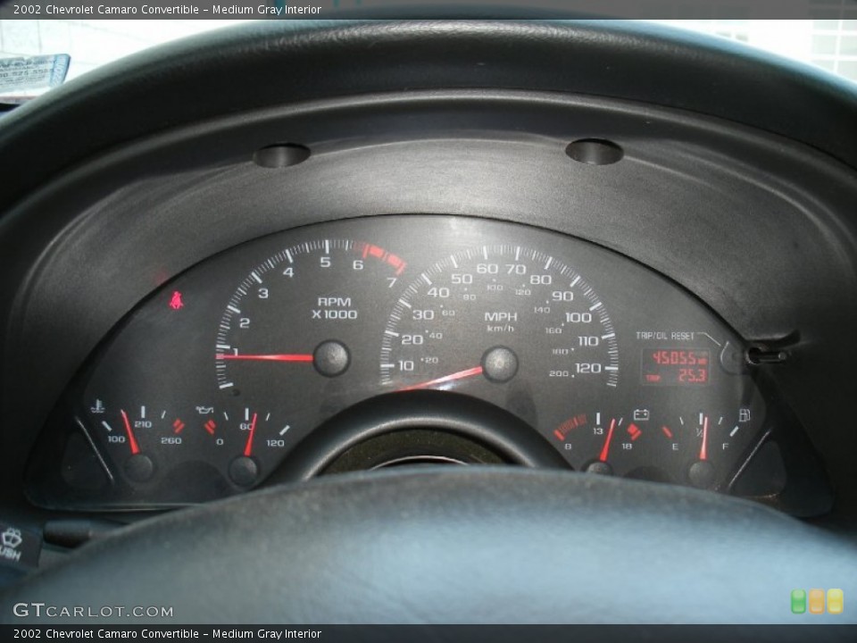 Medium Gray Interior Gauges for the 2002 Chevrolet Camaro Convertible #58014659