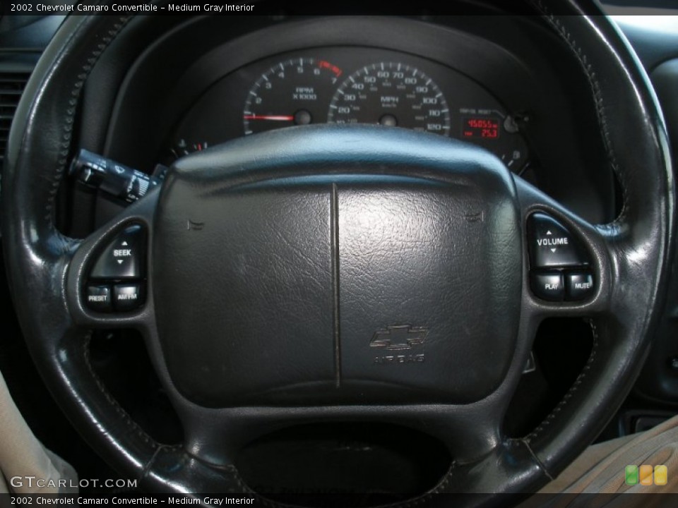 Medium Gray Interior Steering Wheel for the 2002 Chevrolet Camaro Convertible #58014677
