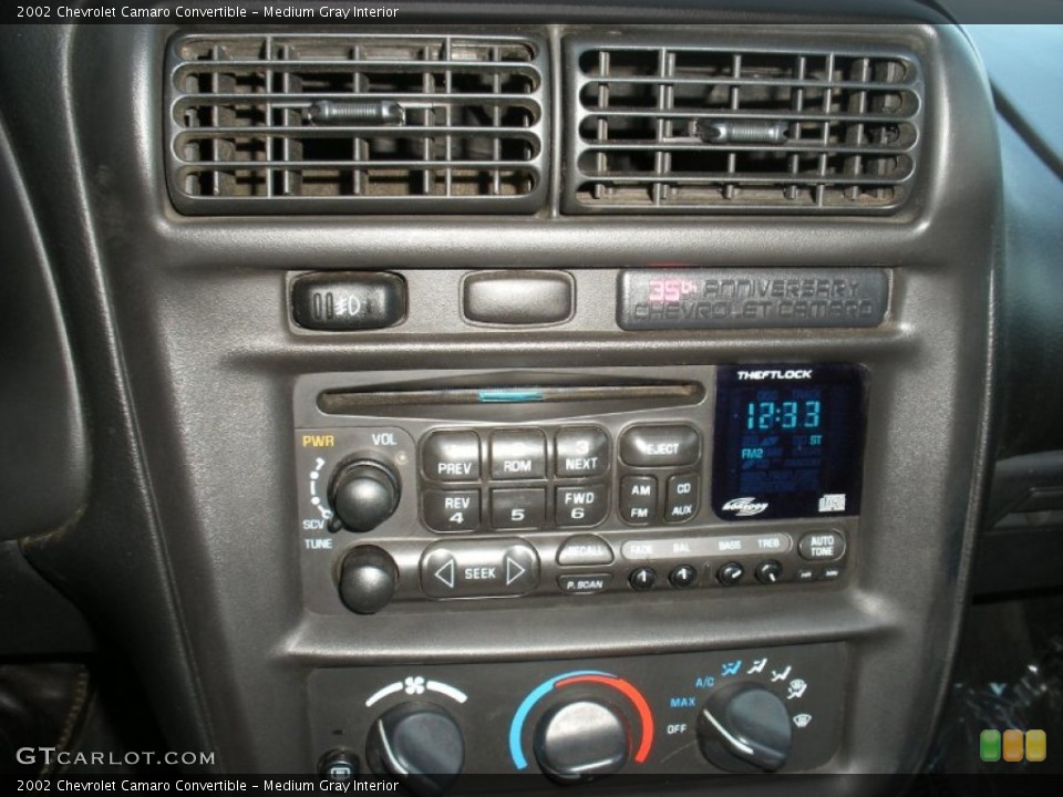 Medium Gray Interior Controls for the 2002 Chevrolet Camaro Convertible #58014686