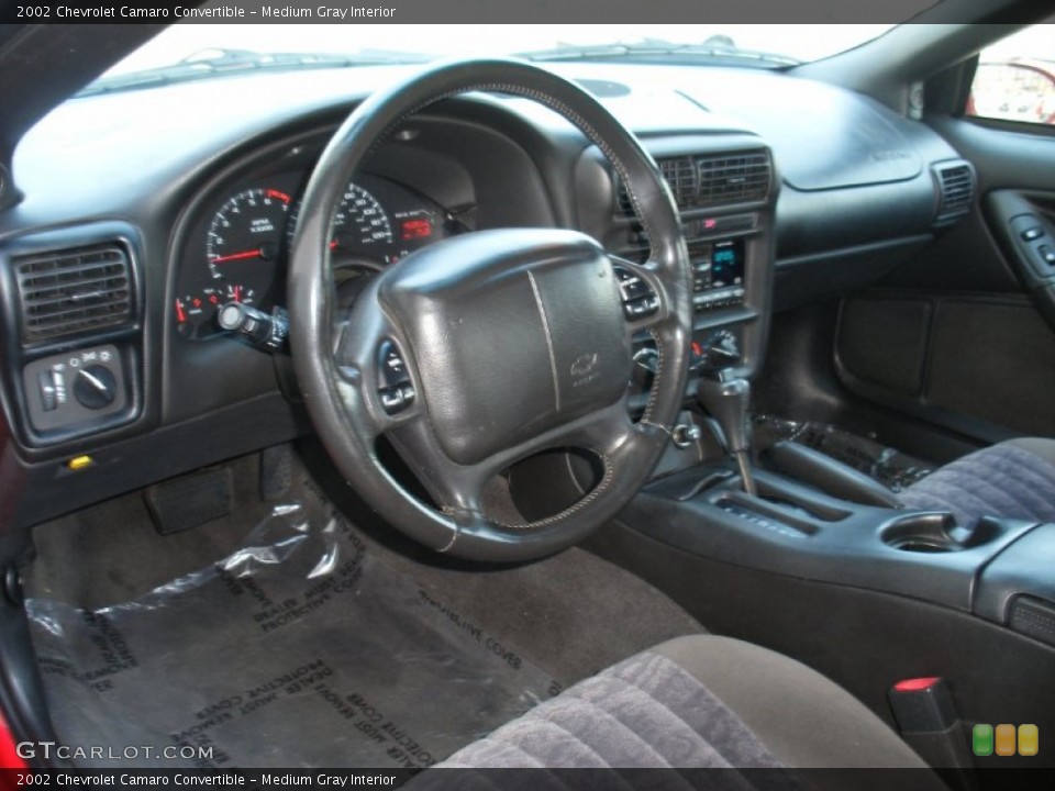 Medium Gray Interior Dashboard for the 2002 Chevrolet Camaro Convertible #58014812