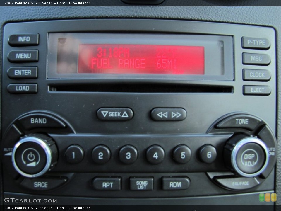 Light Taupe Interior Audio System for the 2007 Pontiac G6 GTP Sedan #58019004
