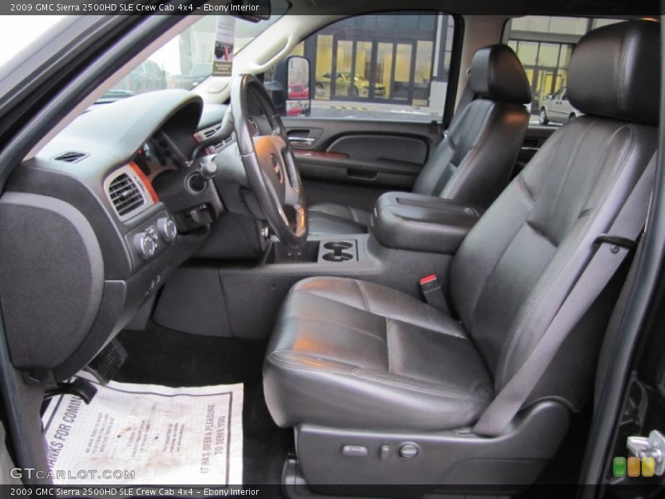 Ebony Interior Photo for the 2009 GMC Sierra 2500HD SLE Crew Cab 4x4 #58020074
