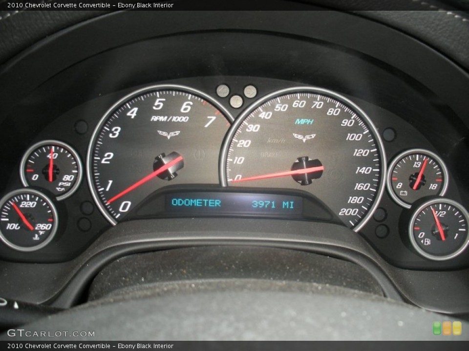 Ebony Black Interior Gauges for the 2010 Chevrolet Corvette Convertible #58026476