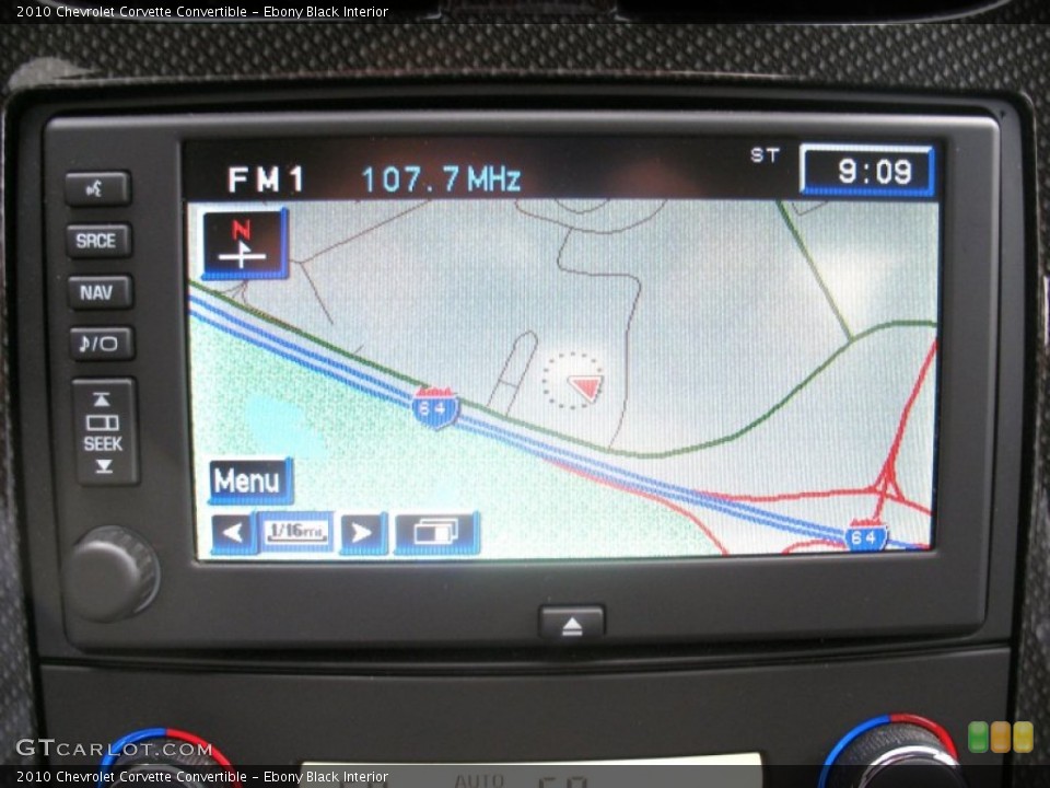 Ebony Black Interior Navigation for the 2010 Chevrolet Corvette Convertible #58026515