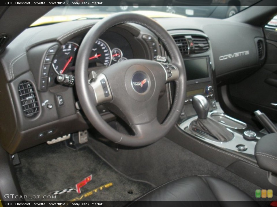 Ebony Black Interior Dashboard for the 2010 Chevrolet Corvette Convertible #58026570