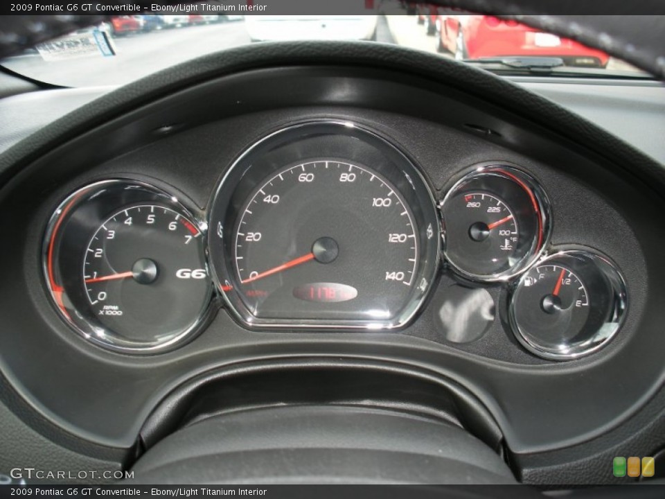 Ebony/Light Titanium Interior Gauges for the 2009 Pontiac G6 GT Convertible #58027604
