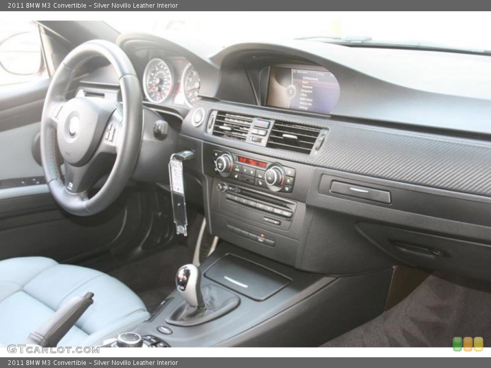 Silver Novillo Leather Interior Dashboard for the 2011 BMW M3 Convertible #58027628