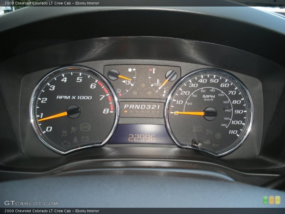 Ebony Interior Gauges for the 2009 Chevrolet Colorado LT Crew Cab #58029755