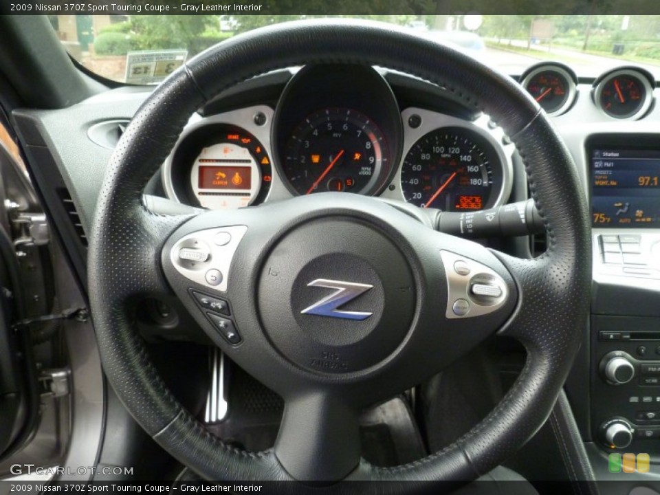 Gray Leather Interior Steering Wheel for the 2009 Nissan 370Z Sport Touring Coupe #58031930