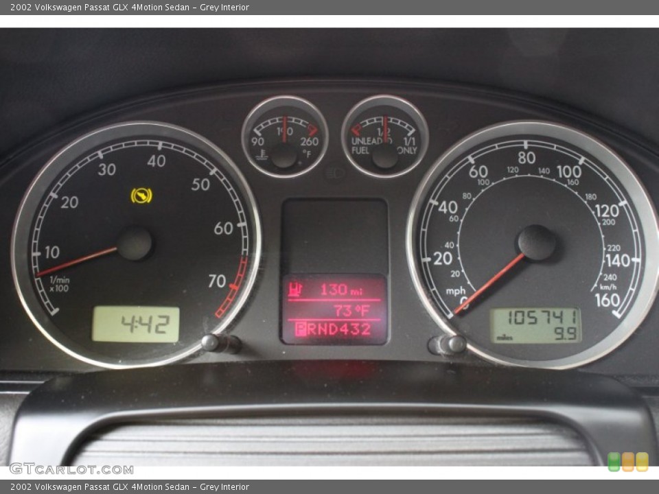 Grey Interior Gauges for the 2002 Volkswagen Passat GLX 4Motion Sedan #58035947