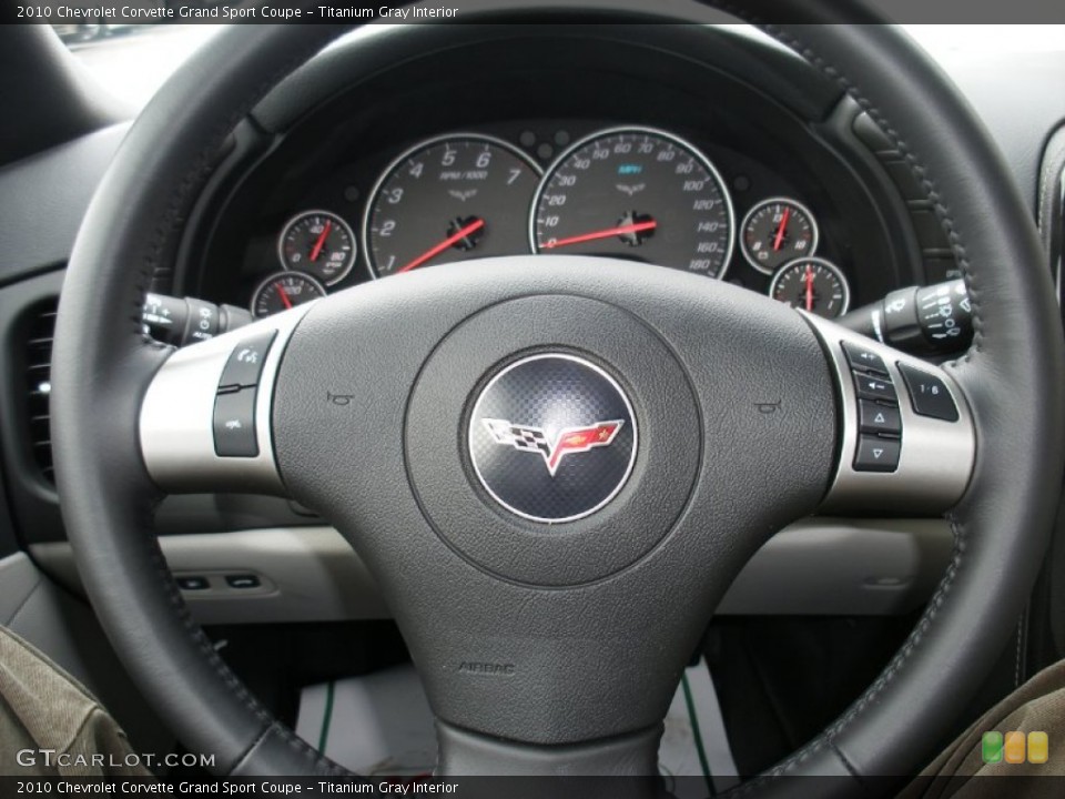 Titanium Gray Interior Steering Wheel for the 2010 Chevrolet Corvette Grand Sport Coupe #58039413