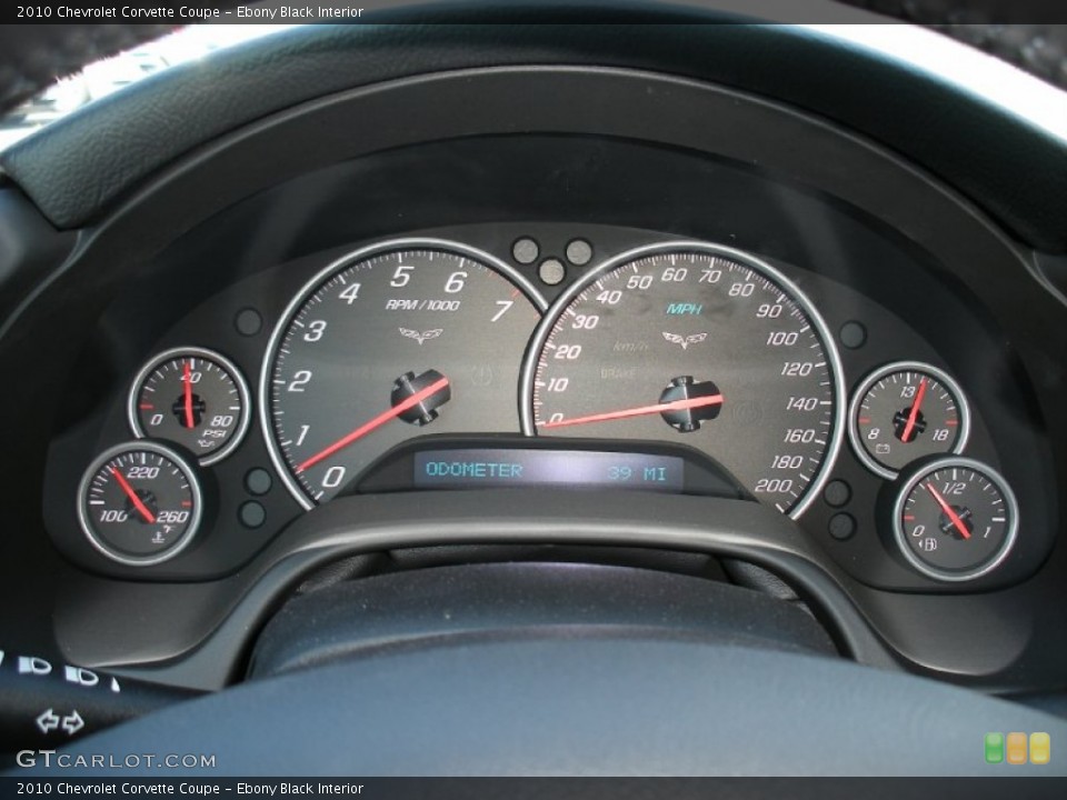Ebony Black Interior Gauges for the 2010 Chevrolet Corvette Coupe #58045850