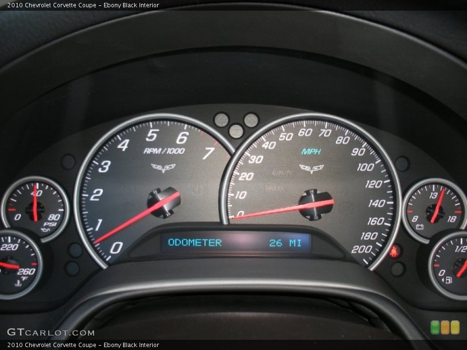Ebony Black Interior Gauges for the 2010 Chevrolet Corvette Coupe #58046233
