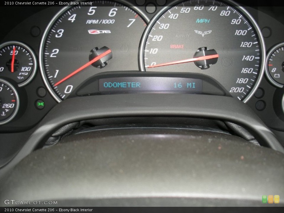 Ebony Black Interior Gauges for the 2010 Chevrolet Corvette Z06 #58046600