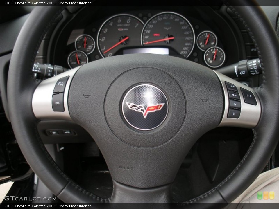 Ebony Black Interior Steering Wheel for the 2010 Chevrolet Corvette Z06 #58046633