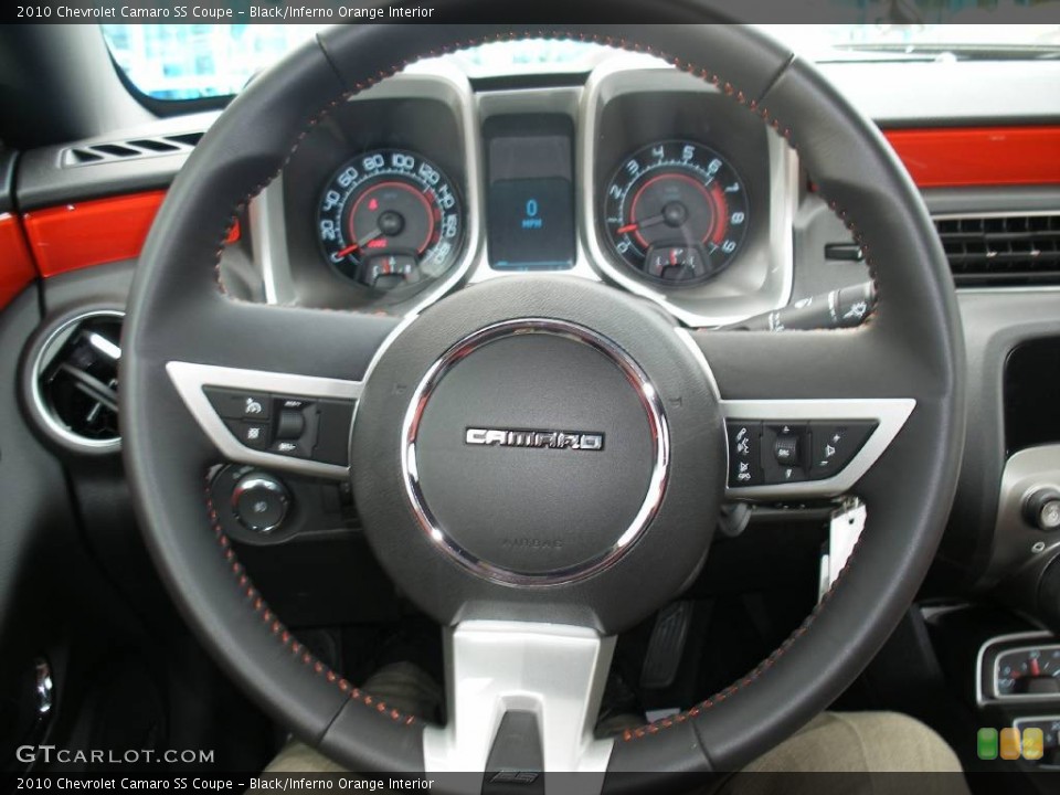Black/Inferno Orange Interior Steering Wheel for the 2010 Chevrolet Camaro SS Coupe #58049366