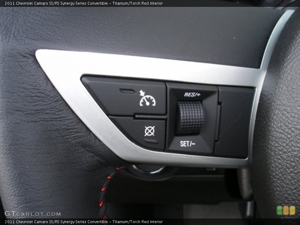Titanium/Torch Red Interior Controls for the 2011 Chevrolet Camaro SS/RS Synergy Series Convertible #58050108