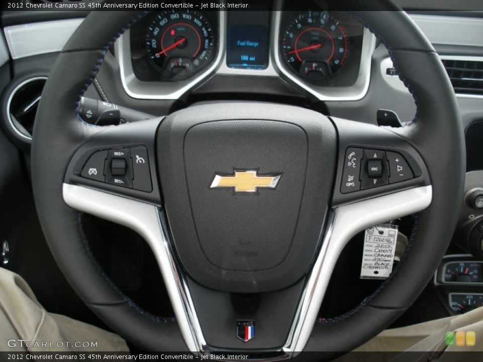 Jet Black Interior Steering Wheel for the 2012 Chevrolet Camaro SS 45th Anniversary Edition Convertible #58053055