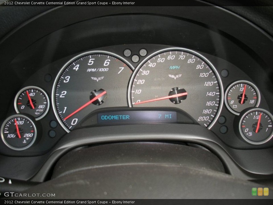 Ebony Interior Gauges for the 2012 Chevrolet Corvette Centennial Edition Grand Sport Coupe #58053377